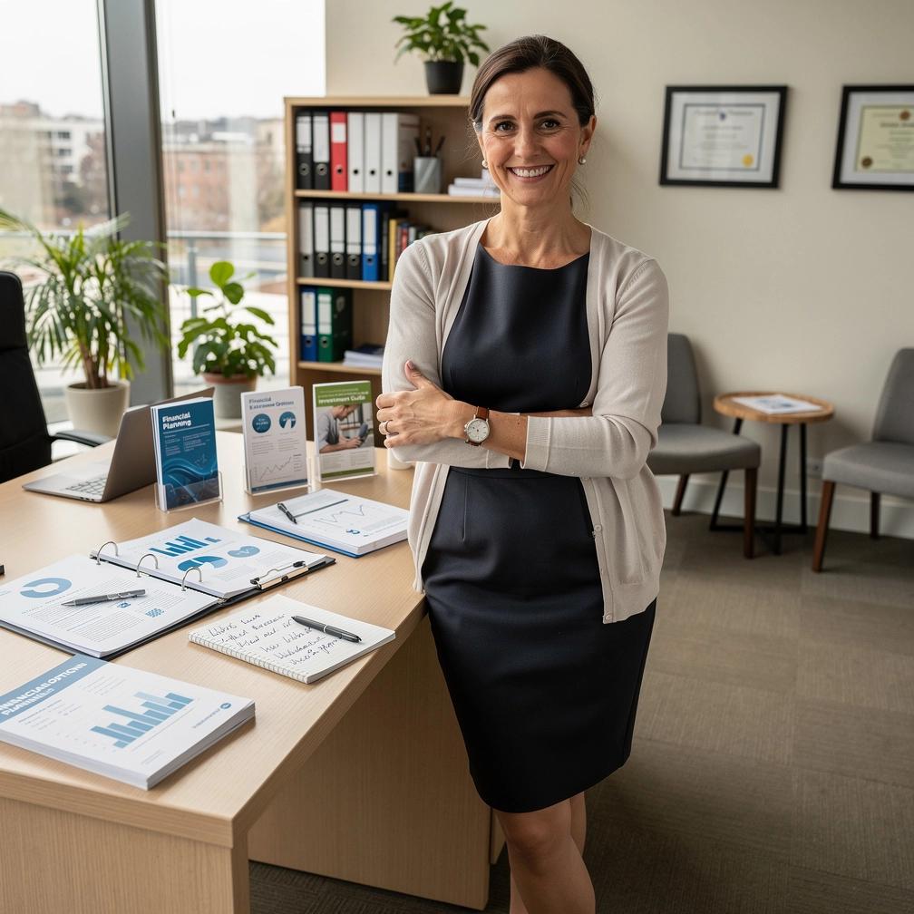 Portrét profesionálneho finančného konzultanta poskytujúceho personalizované finančné plány.